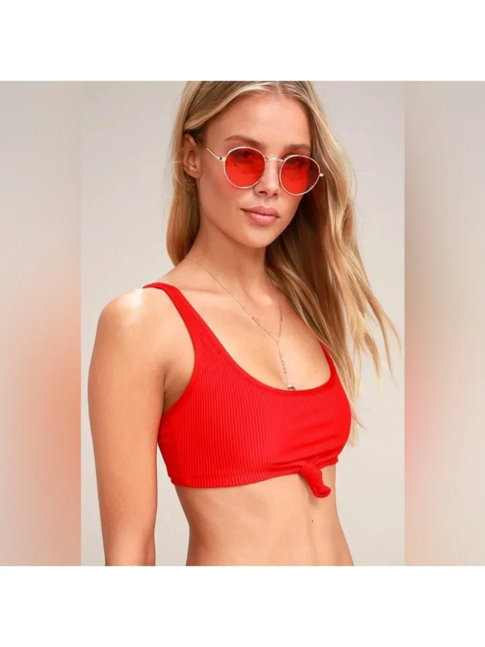 Frankie’s bikinis red Greer bikini set new no tags large swim